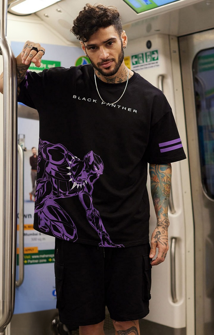 Men's Black Panther: Panther Power Oversized T-Shirt