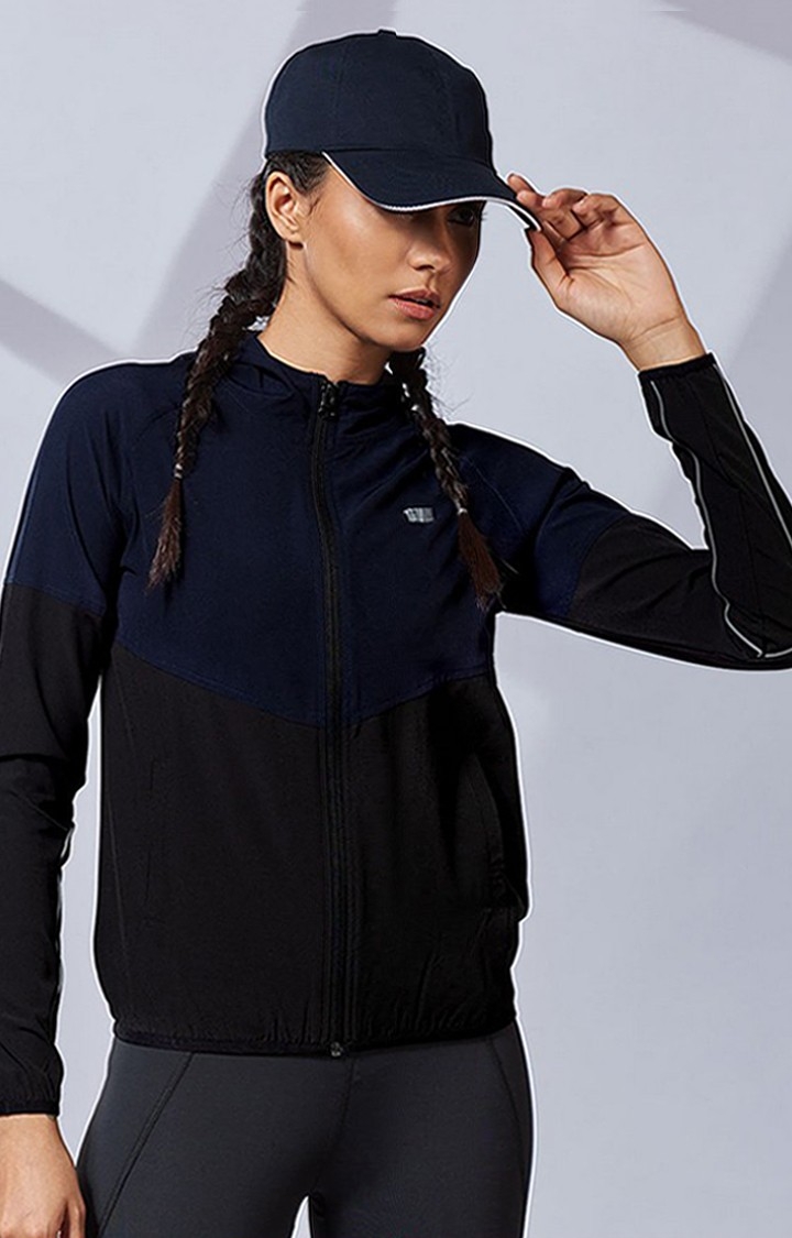 The Souled Store | Women's Black & Blue Colourblock Activewear Jacket