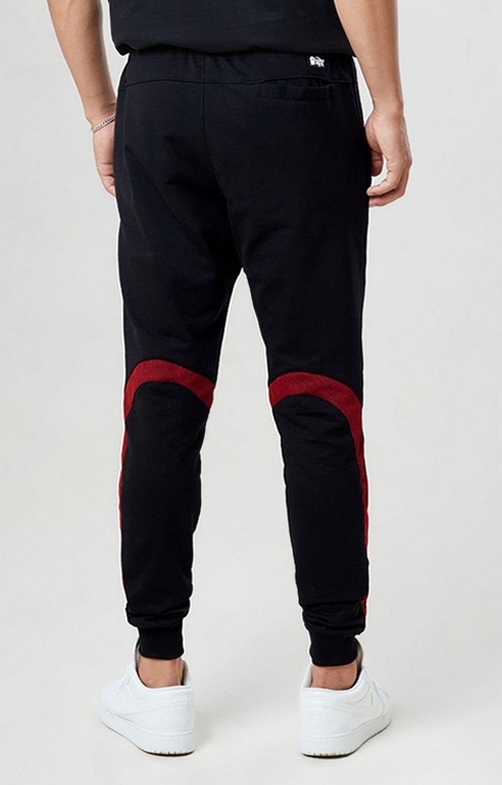 Men's Iron Man  The Invincible Black Cotton Solid Activewear Joggers