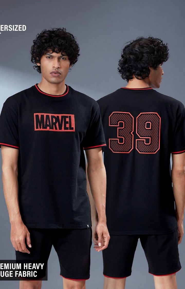 The Souled Store | Men's Marvel: Neon Logo Oversized T-Shirt