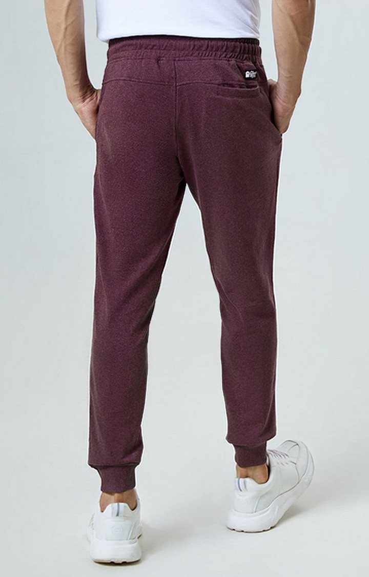 Men's Harry Potter Gryffindor Maroon Melange Textured Cotton Solid Activewear Joggers