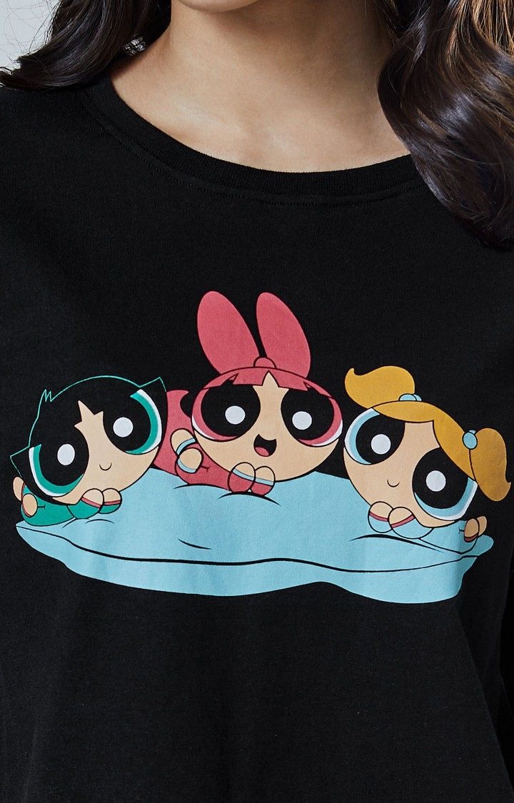 Women's Black Official Powerpuff Girls: Slumber Party Edition Nightwear Sets