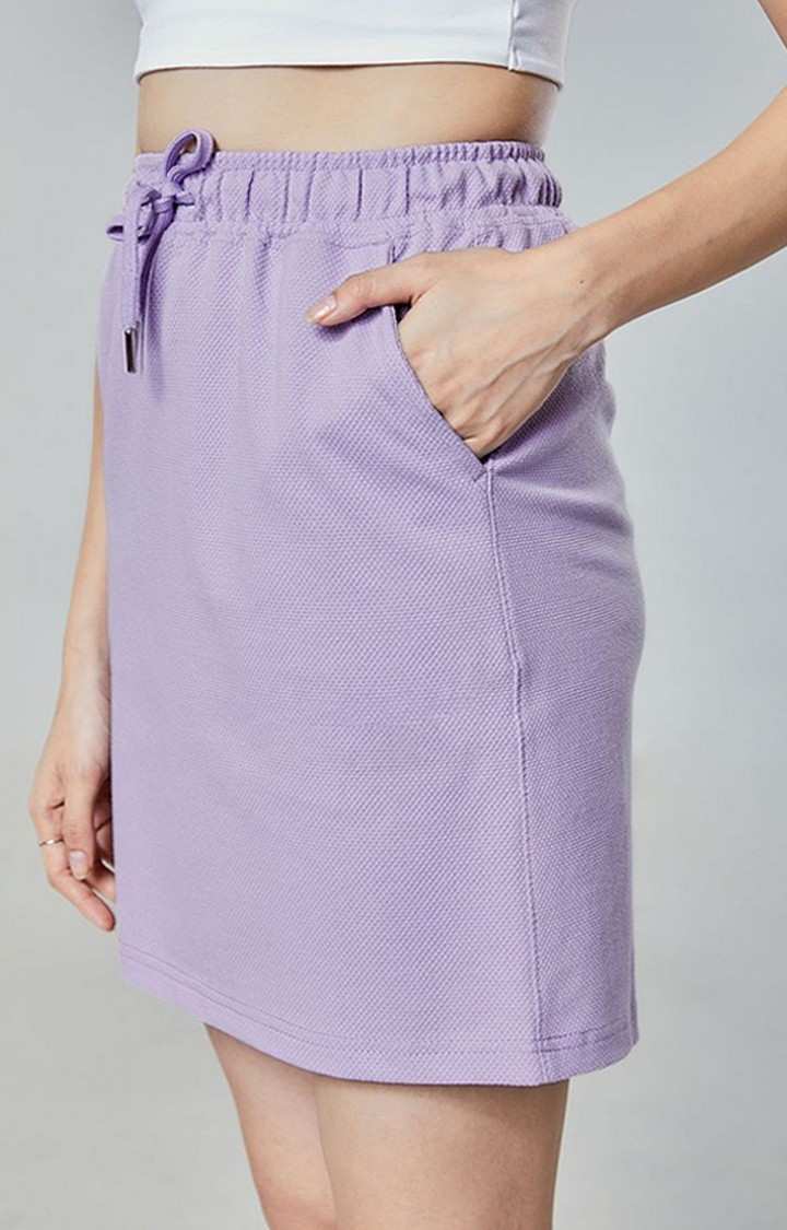 The Souled Store | Women's  Deep Lavender Polycotton Solid Skirts