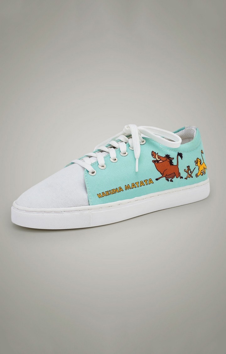 The Souled Store | Women's The Lion King: Hakuna Matata Light Green & White Casual Lace-ups