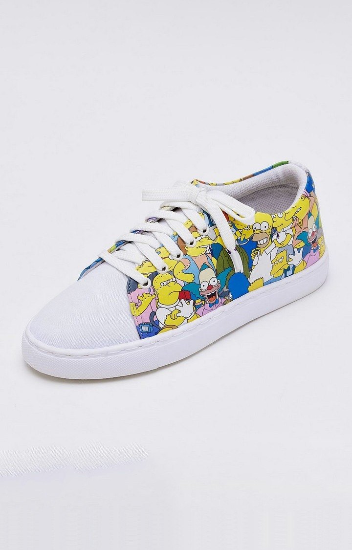 Women's The Simpsons: Springfield White Casual Lace-ups