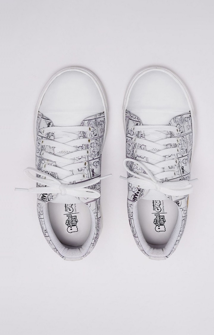 Women's Garfield: Just Chilling White Casual Lace-ups