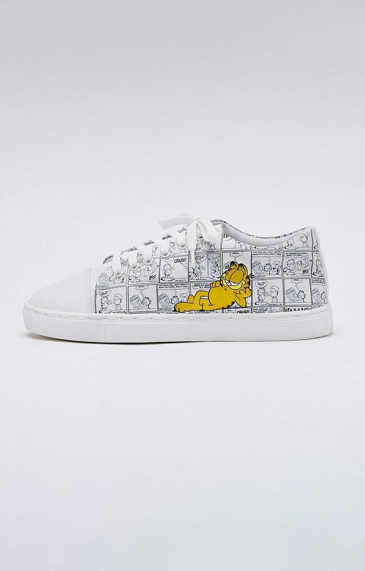 Women's Garfield: Just Chilling White Casual Lace-ups