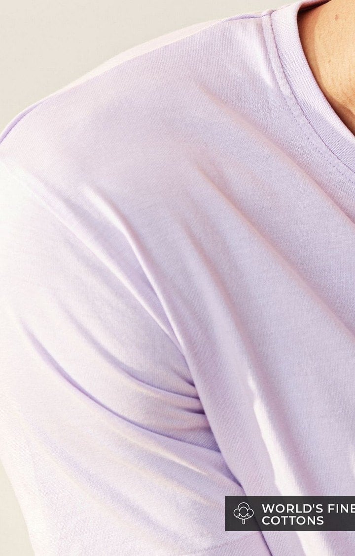 Men's Purple Solid Regular T-Shirt