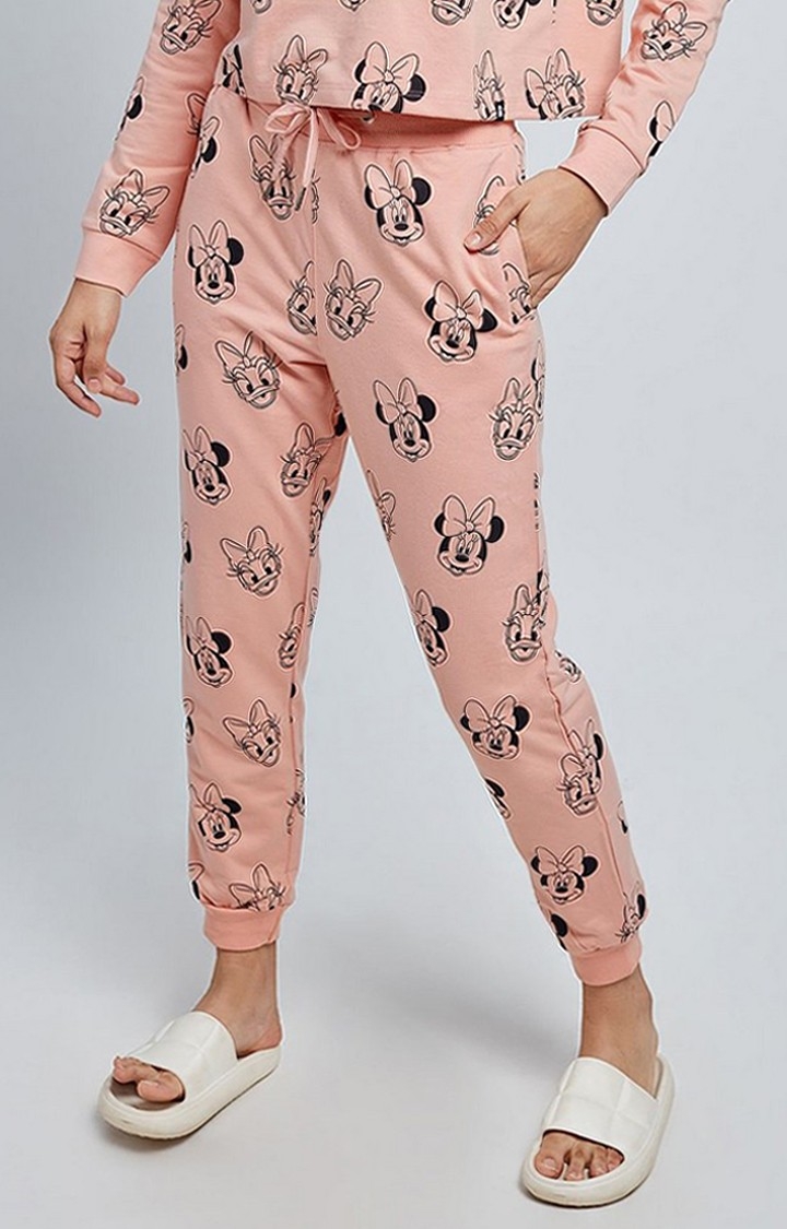 Women's Disney: Minnie And Daisy Set Pink Printed Co-ords
