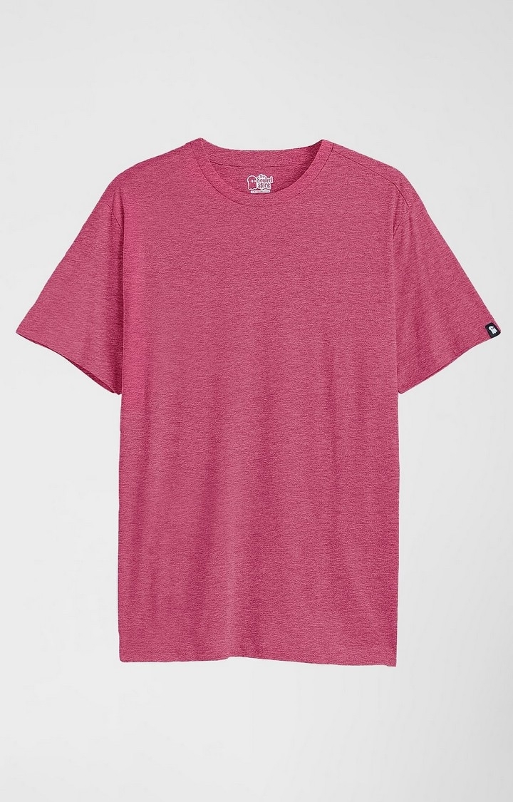 Men's Red Solid Regular T-Shirt