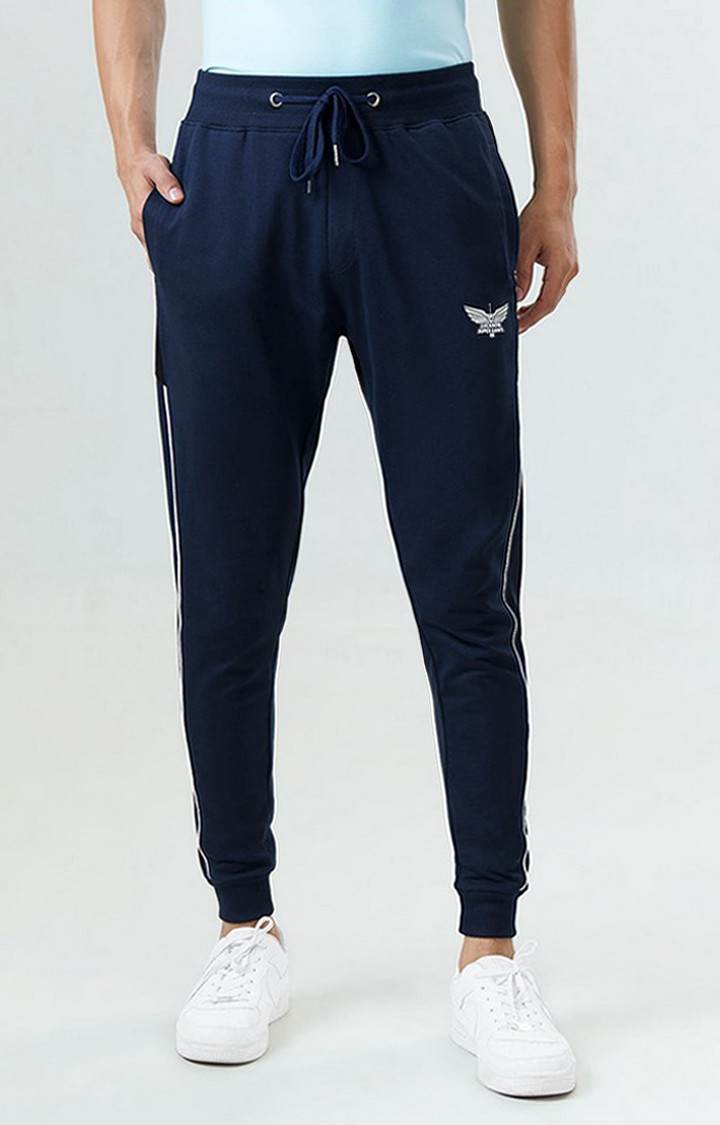 Men's LSG Official Powerplay Joggers Navy Blue PolyCotton Solid Activewear Joggers