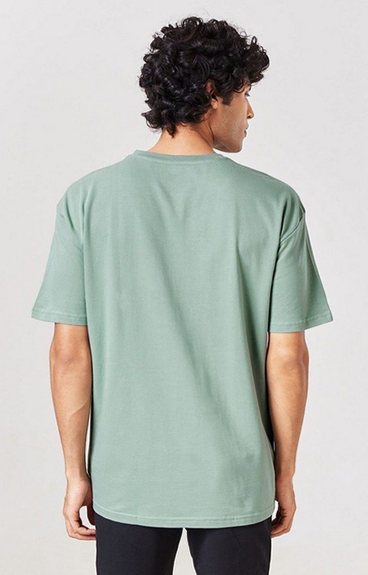 Men's Dexter: Power of Science Green Printed Oversized T-Shirt