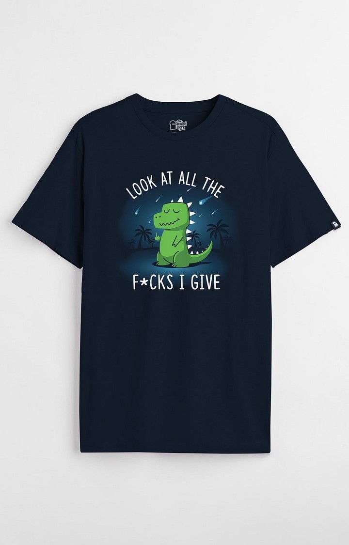 Men's TSS Originals: No F**ks To Give Blue Printed Regular T-Shirt