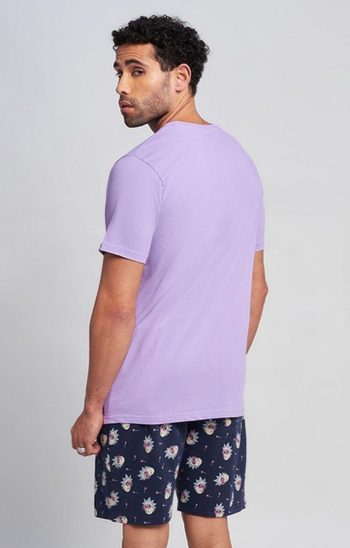 Men's Rick And Morty: The Plan Purple Printed Co-ords