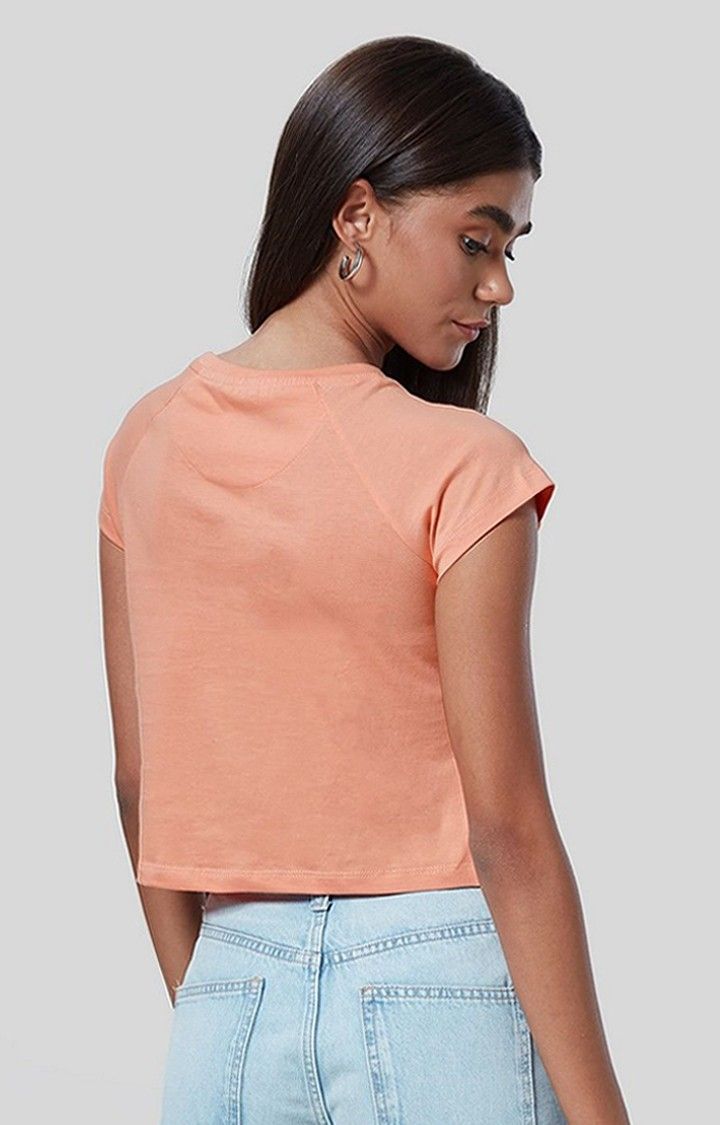 Women's Pink Solid Crop Top