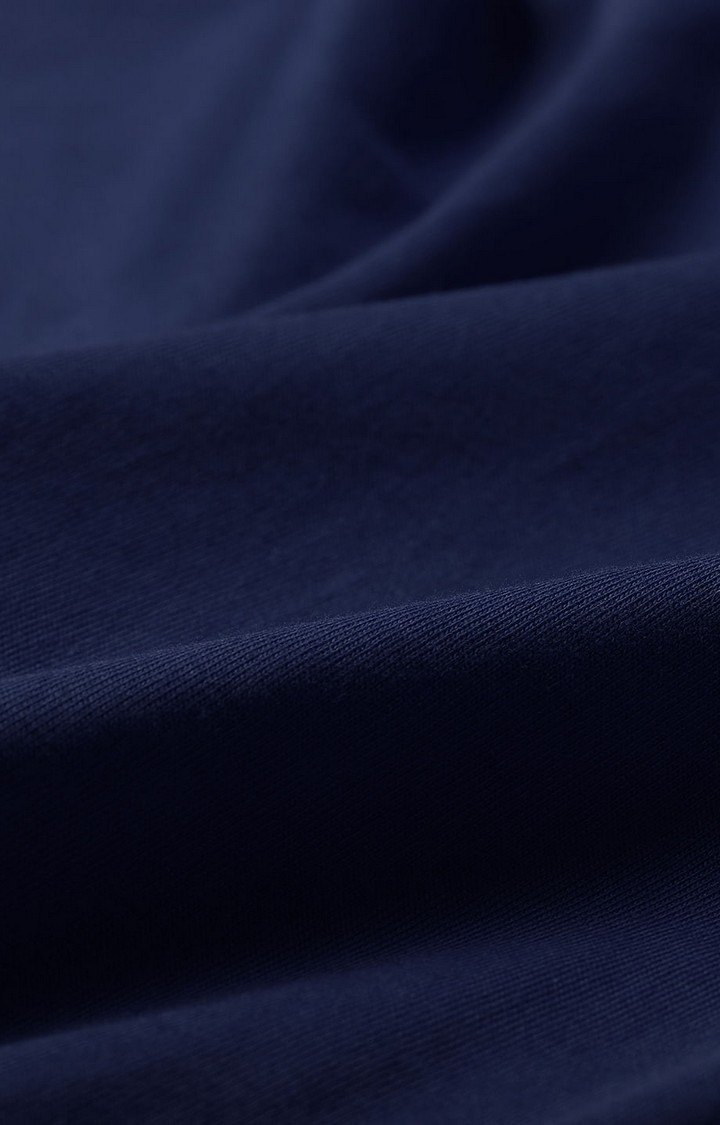 Men's Blue Solid Regular T-Shirt