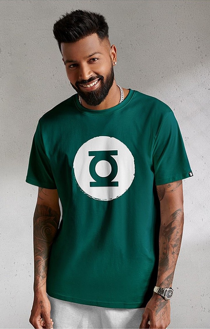 The Souled Store | Men's Green Lantern: Logo Green Printed Regular T-Shirt