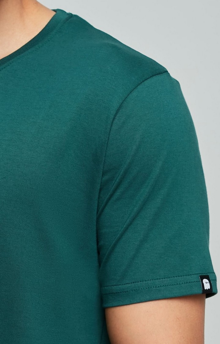 Men's Green Lantern: Logo Green Printed Regular T-Shirt