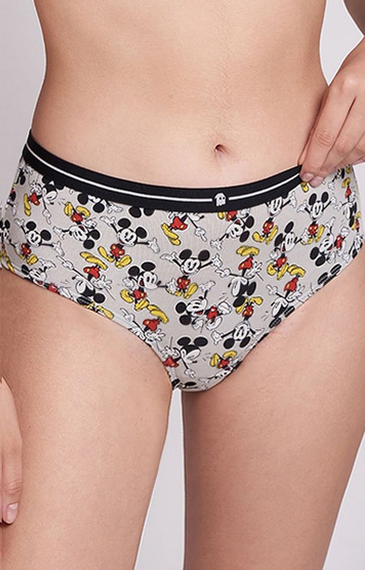 Women's Grey Official Disney: Mickey Mouse Hipster Panties