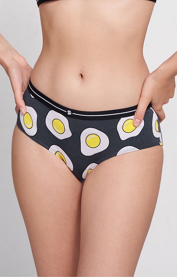The Souled Store | Women's Charcoal Egg-cited Hipster Panties