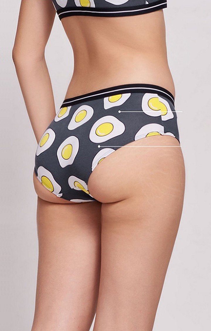 Women's Charcoal Egg-cited Hipster Panties