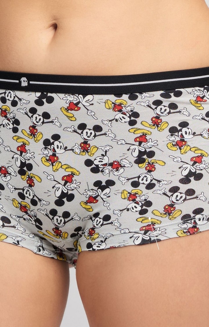 Women's Grey Official Disney: Mickey Mouse Boyshorts
