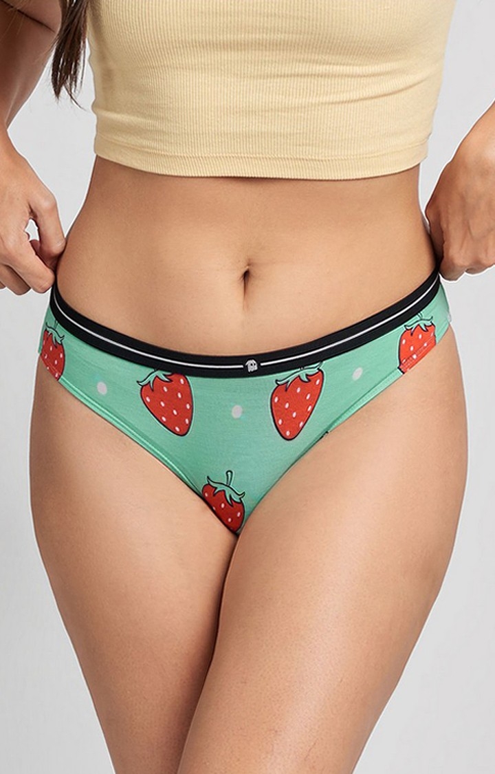 The Souled Store | Women's Light Blue Sparkling Strawberries Panties