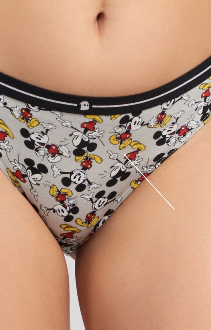 Women's Grey Official Disney: Mickey Mouse Panties