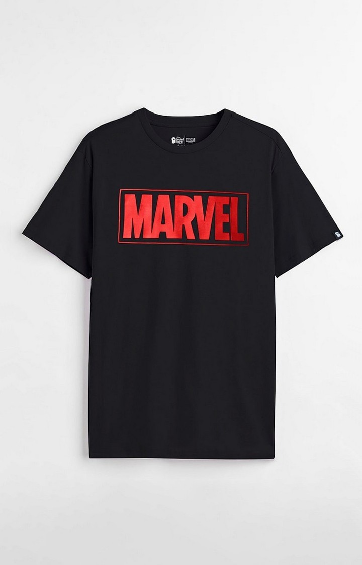 Men's Marvel: MCU Heroes Black Printed Regular T-Shirt