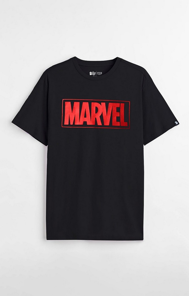 Men's Marvel: MCU Heroes Black Printed Regular T-Shirt