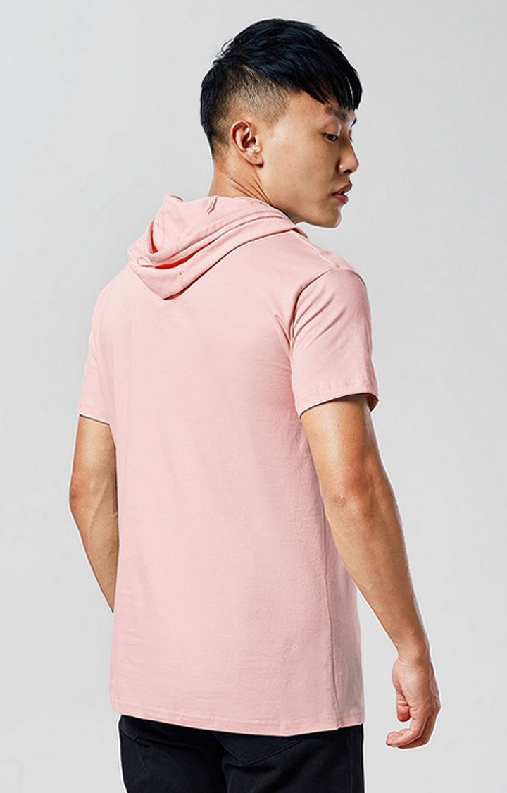 Men's Pink Solid Hoodies