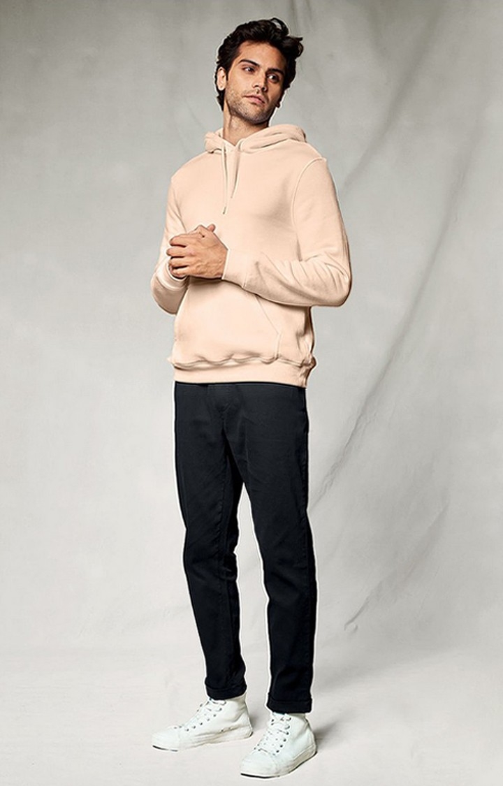 Men's  Midnight Blue Cotton Solid Casual Pant