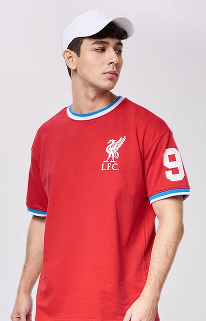 The Souled Store | Men's Liverpool FC: 1892 Red Printed Oversized T-Shirt