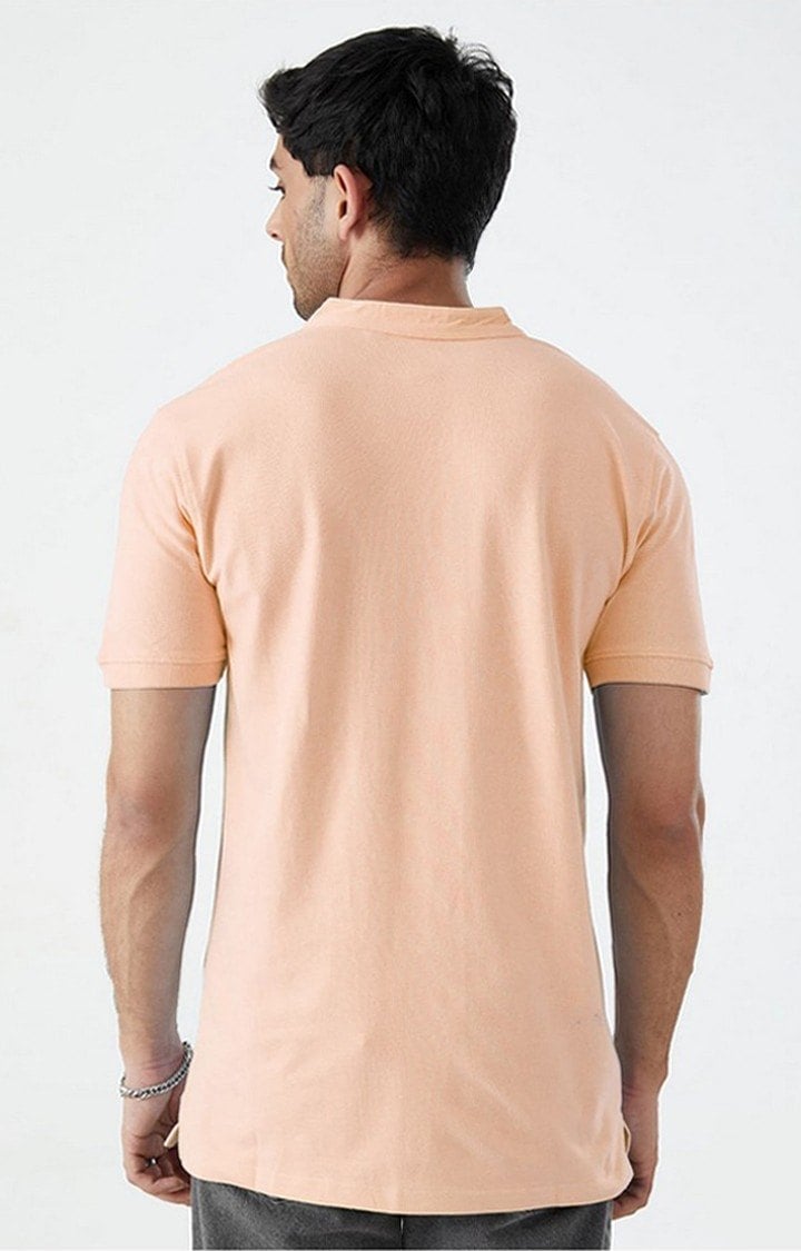 Men's Pink Solid Regular T-Shirt