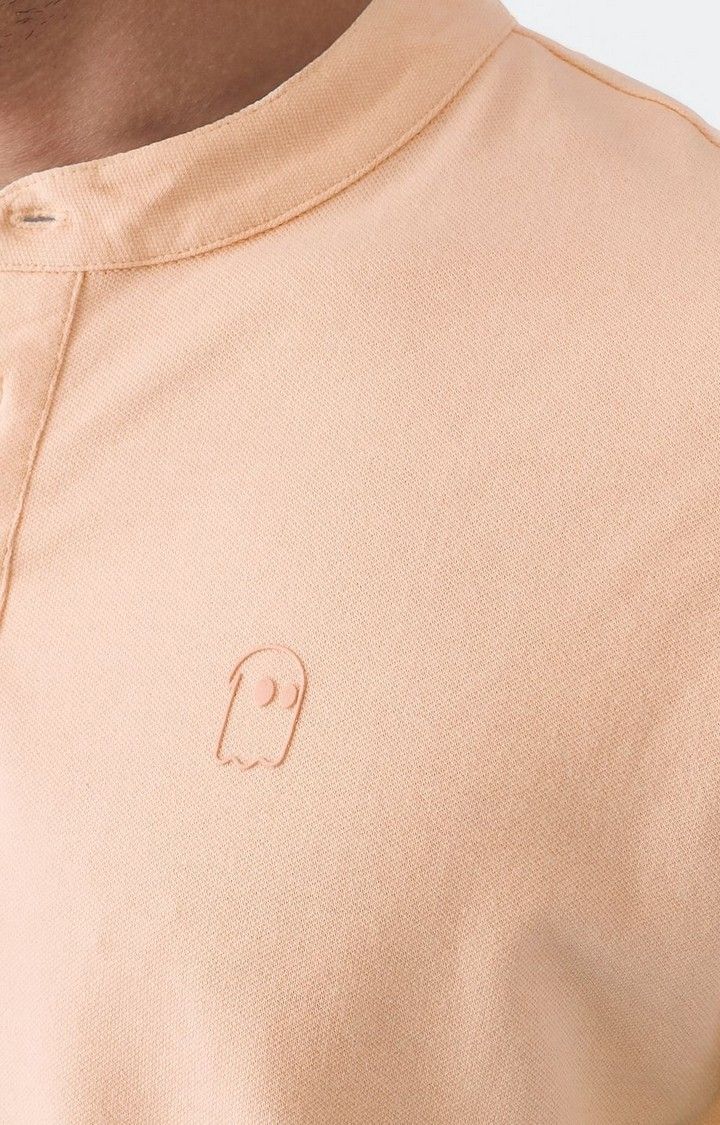 Men's Pink Solid Regular T-Shirt