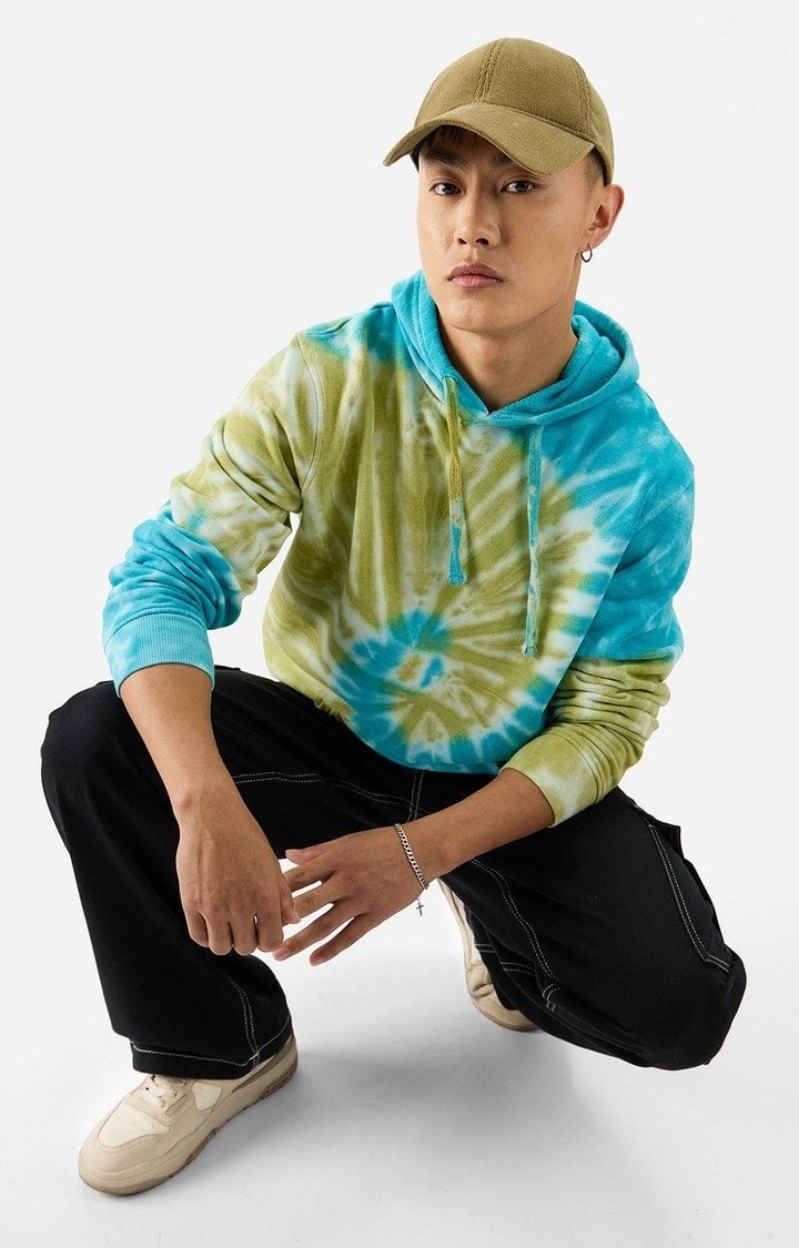 Men's Tie Dye: Nautical Sunray Men's Oversized Hoodie