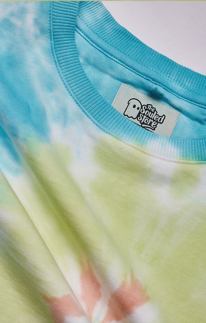 Women's Candy Swirls Multicolour Tie Dye Printed Crop Top
