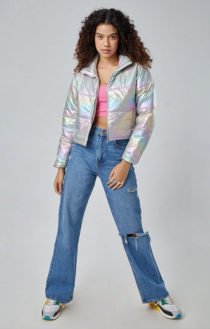 Women's Multicolour Solid Bomber Jacket