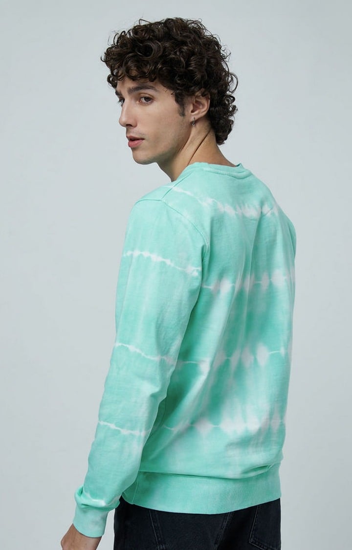 Men's TSS Originals: Trippin Green Tie Dye Printed Sweatshirts