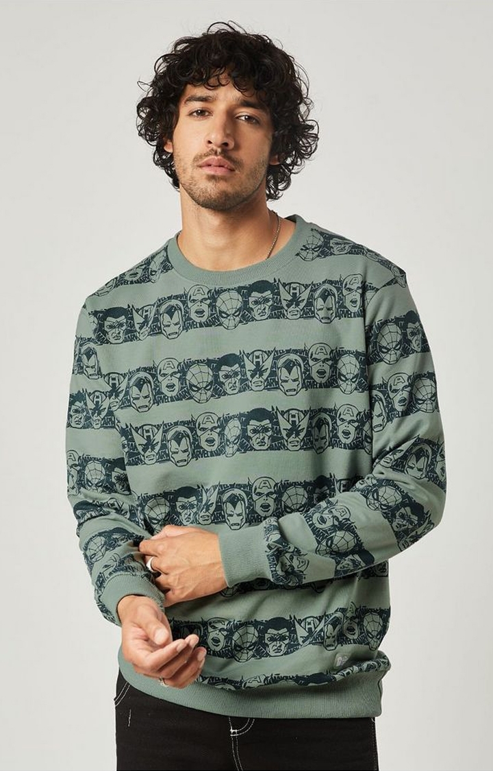 The Souled Store | Men's Marvel: MCU United Green Printed Sweatshirts