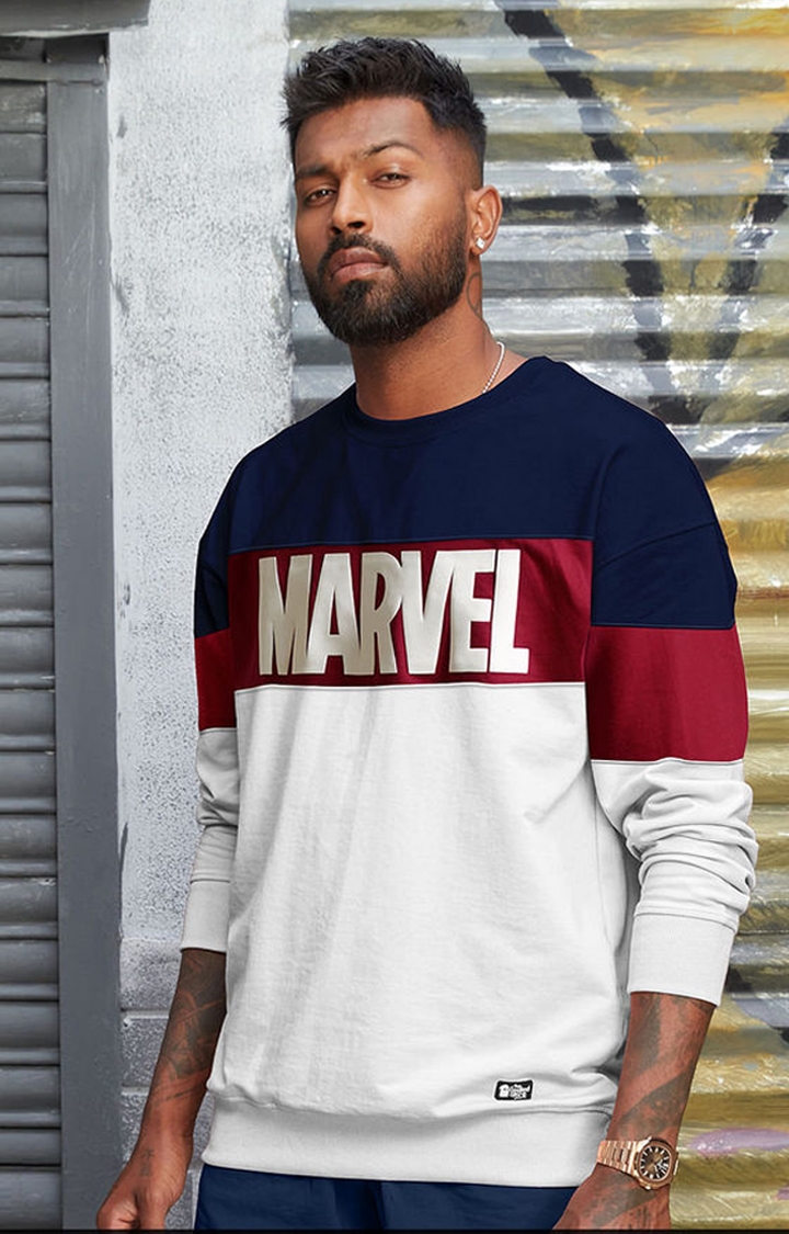 The Souled Store | Men's Marvel: Classic Logo Multicolour Typographic Printed Oversized T-Shirt