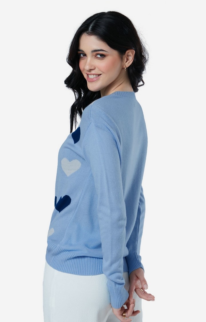 Women's Knitted Sweater: Hearts Women's Knitted Sweaters