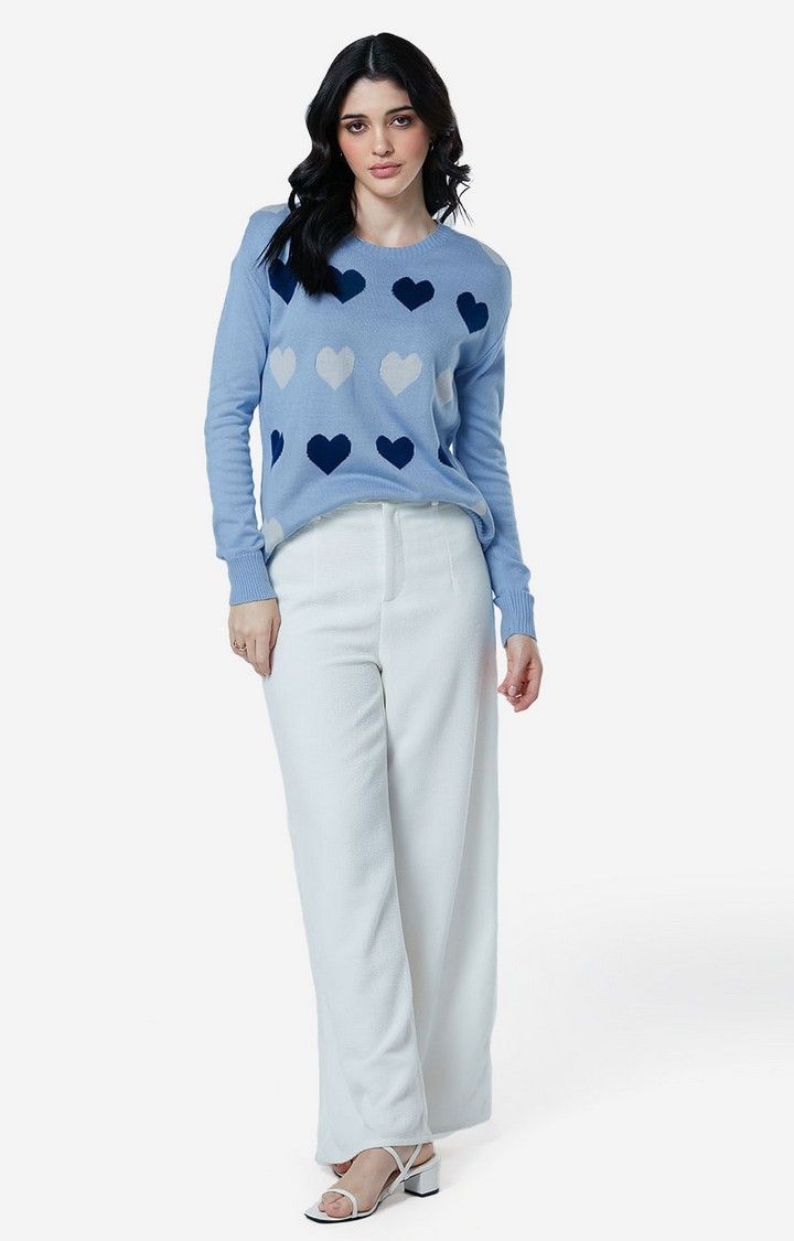 Women's Knitted Sweater: Hearts Women's Knitted Sweaters