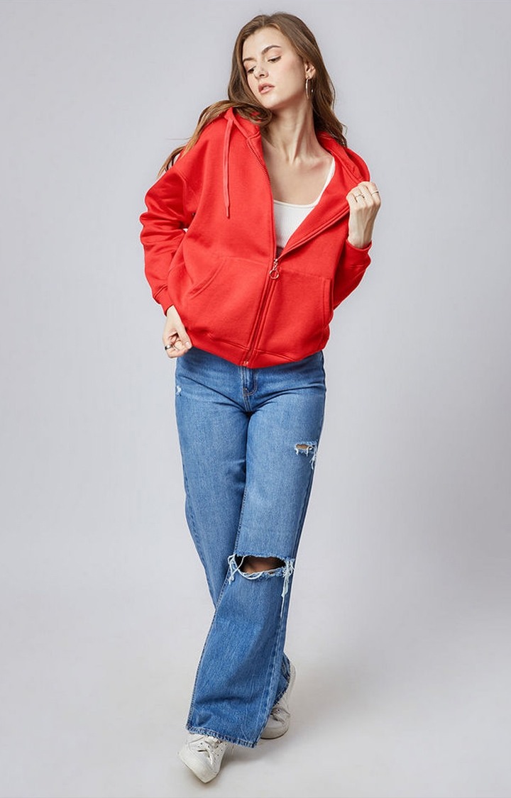 Women's TSS Originals Red Solid Hoodies