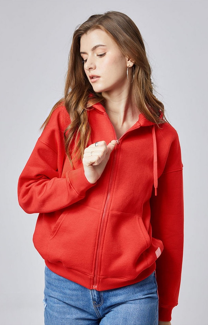 Women's TSS Originals Red Solid Hoodies