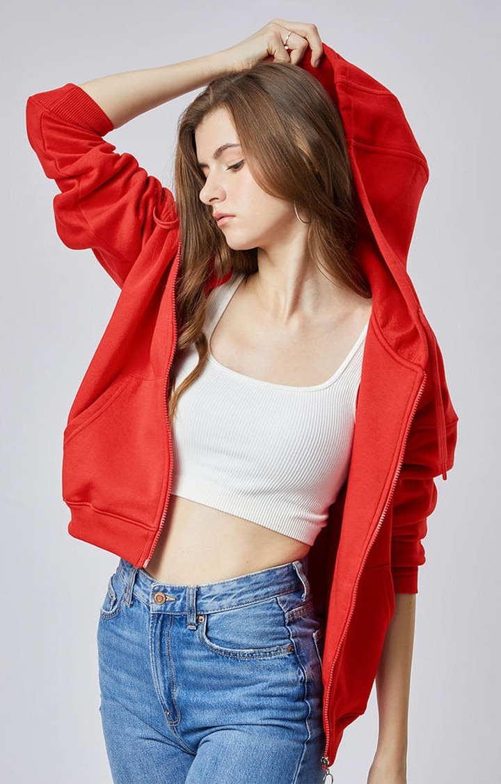Women's TSS Originals Red Solid Hoodies