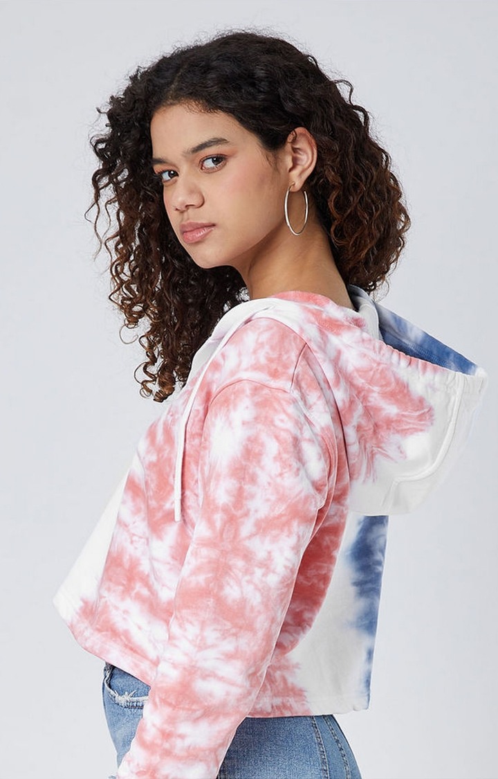 Women's Ice Cream Multicolour Tie Dye Printed Hoodies