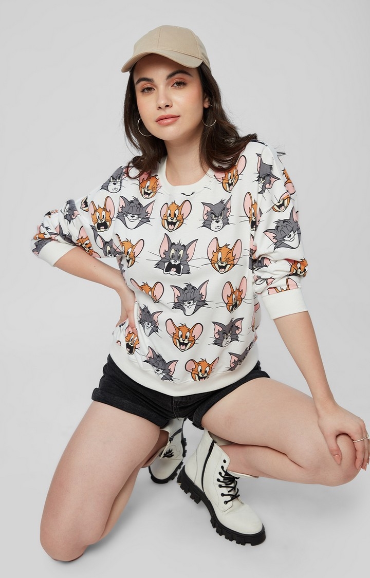 The Souled Store | Women's Tom & Jerry: Expressions Women's Oversized Sweatshirts