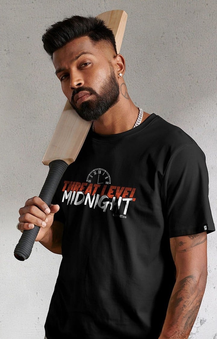 Men's The Office: Threat Level Midnight Black Printed Regular T-Shirt