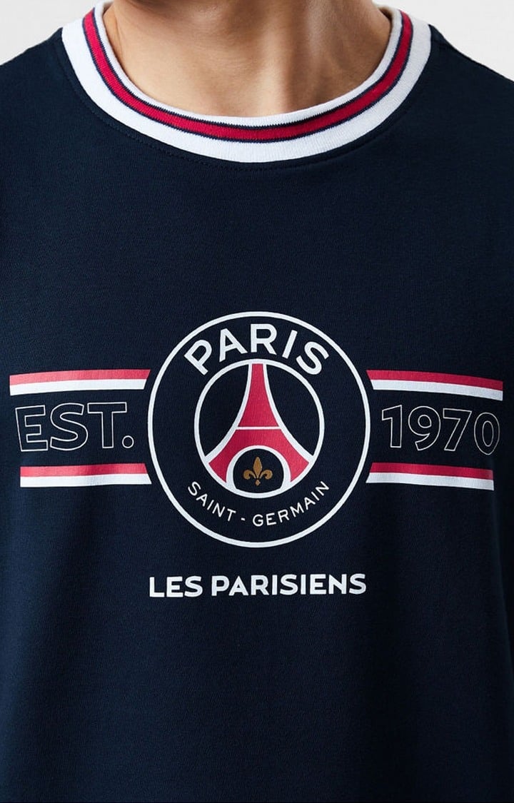 Men's PSG: Match Day Blue Printed Oversized T-Shirt
